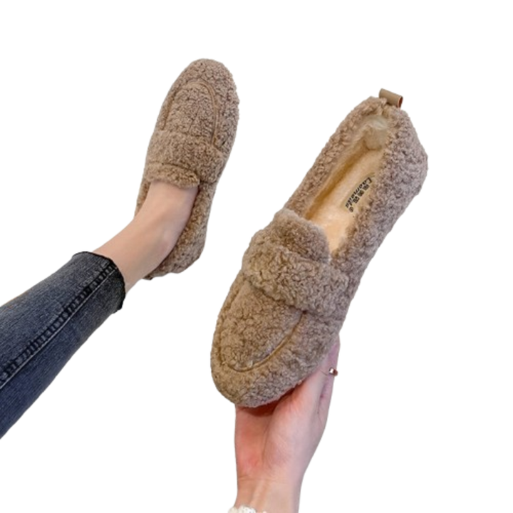 Nina - Teplé pohodlné mokasíny z ovčí vlny