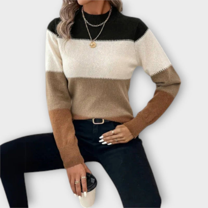 Elina – Ležérní a elegantní dámský svetr s proužky