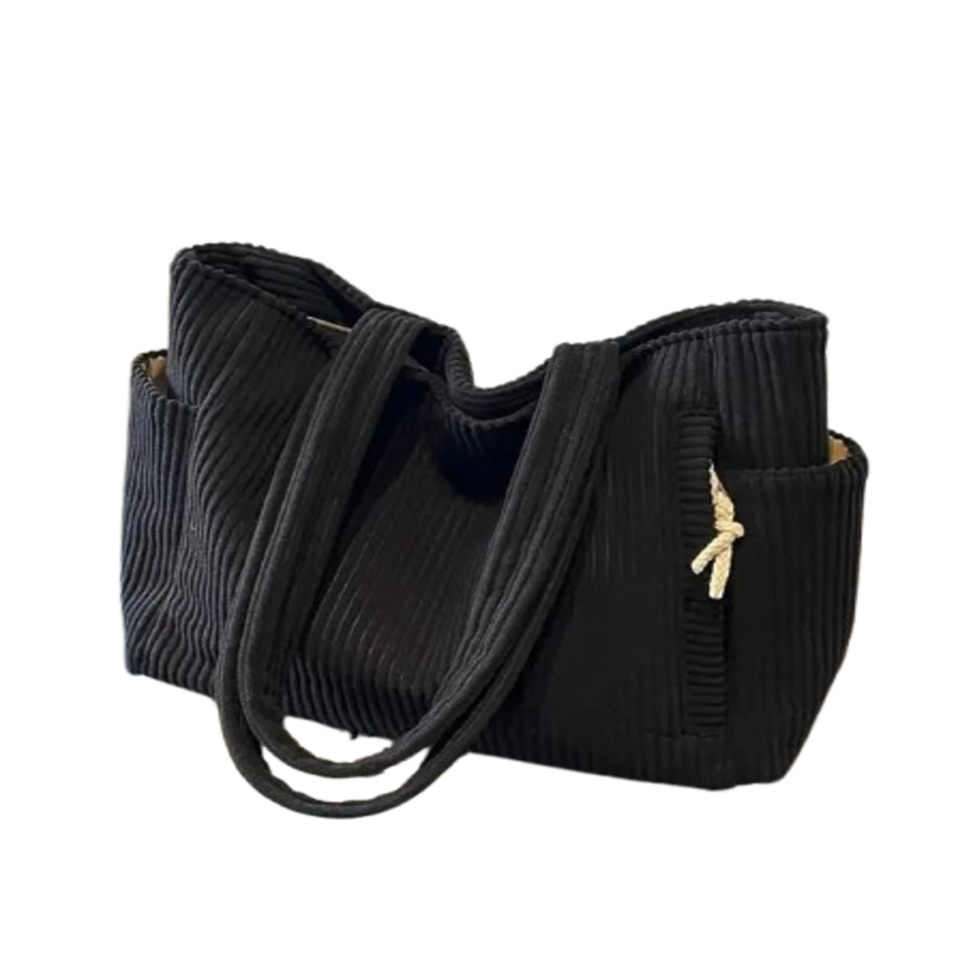 Tilda – Žebrovaná taška s detailem v podobě šňůrky