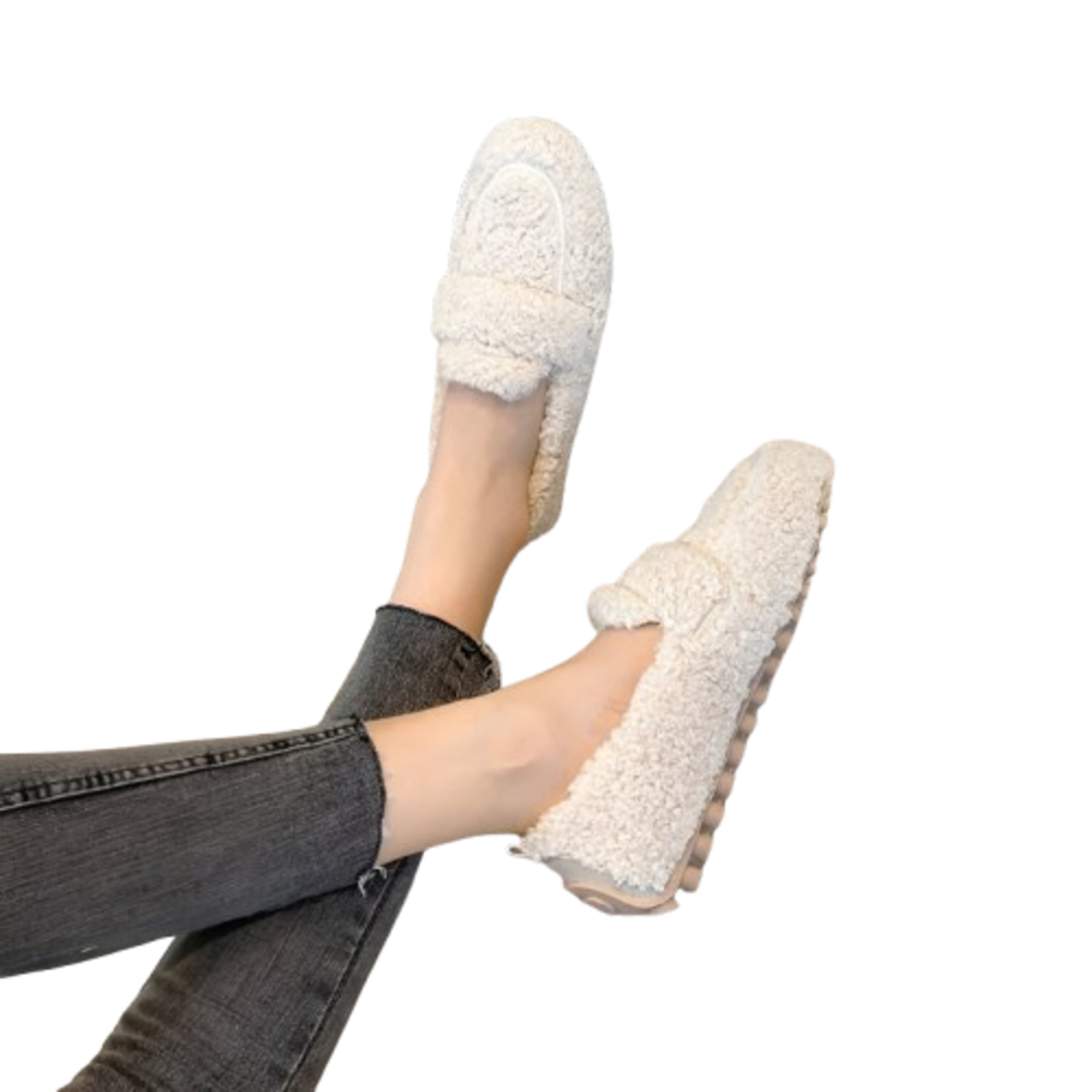Nina - Teplé pohodlné mokasíny z ovčí vlny