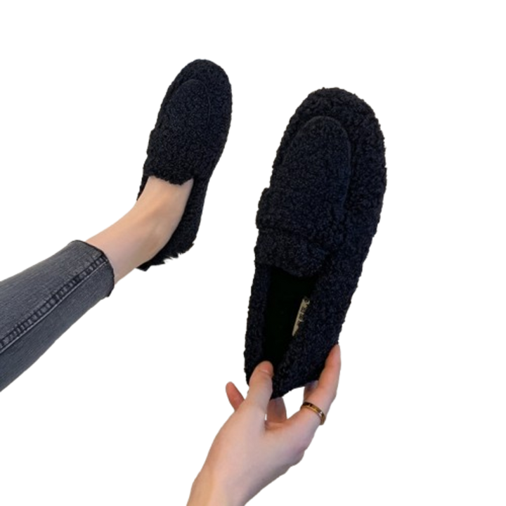 Nina - Teplé pohodlné mokasíny z ovčí vlny