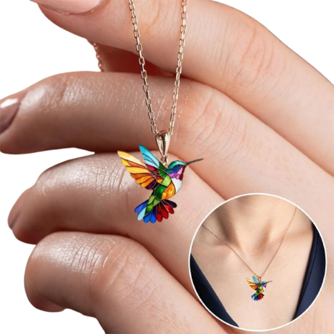 Vícebarevný náhrdelník Kolibri - Pro milovníky ptáků a šperků