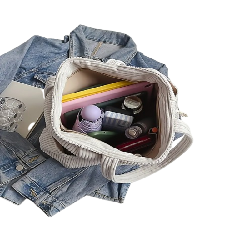 Tilda – Žebrovaná taška s detailem v podobě šňůrky