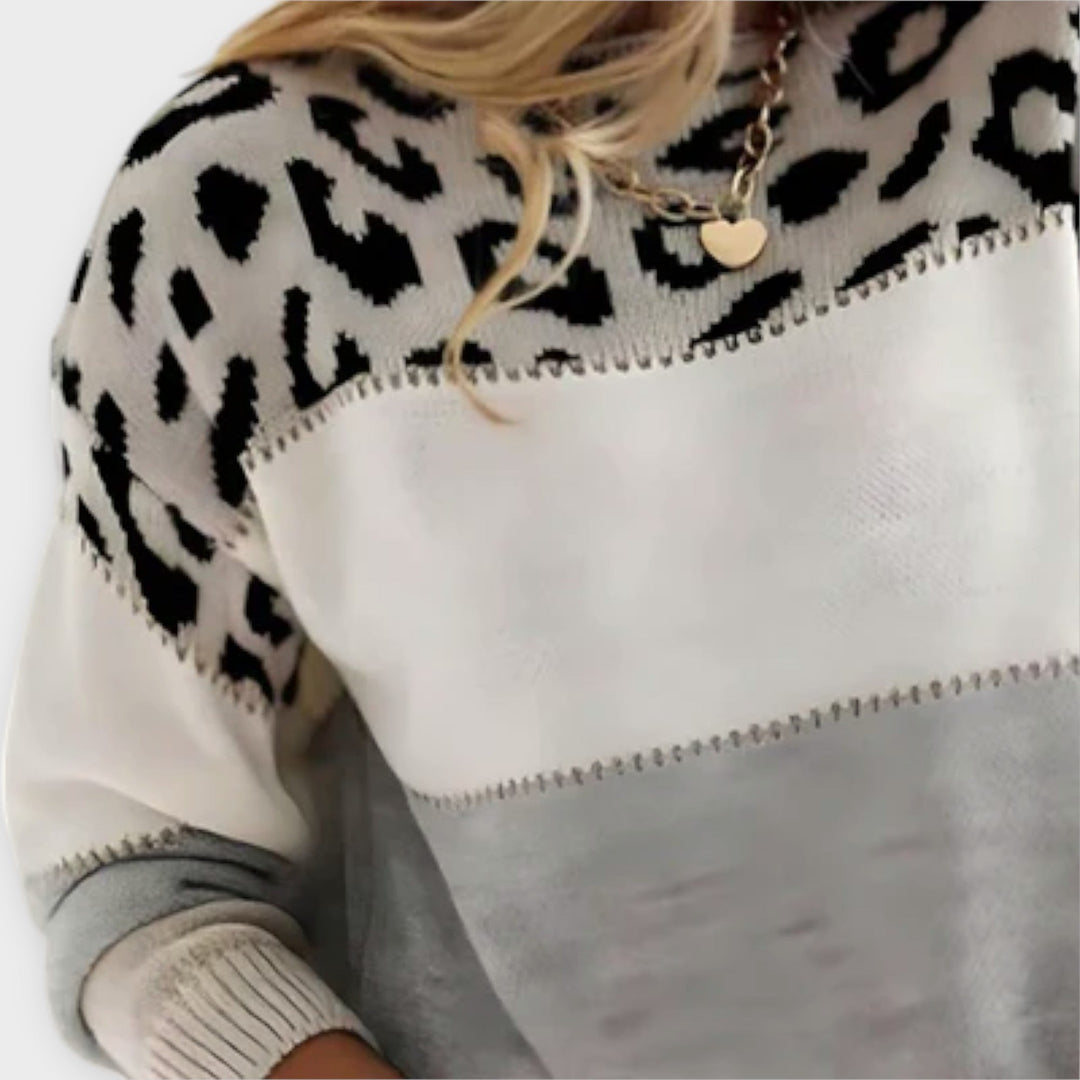 Cheyenne – Ležérní svetr s leopardím vzorem
