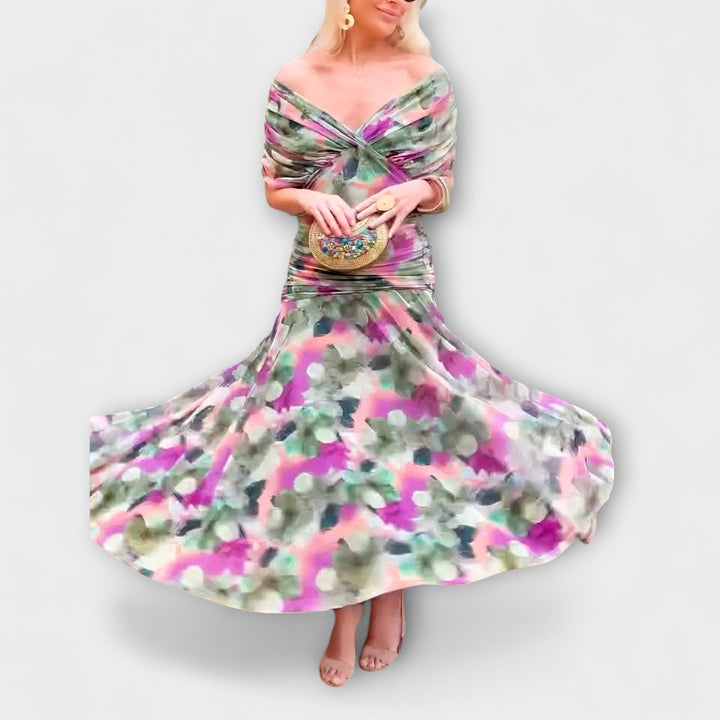 Aurora - Elegantní maxi šaty s výstřihem do V
