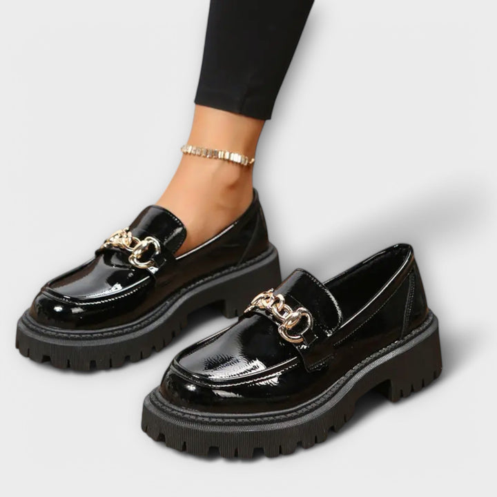 Trendy dámské platformové mokasíny s přezkou