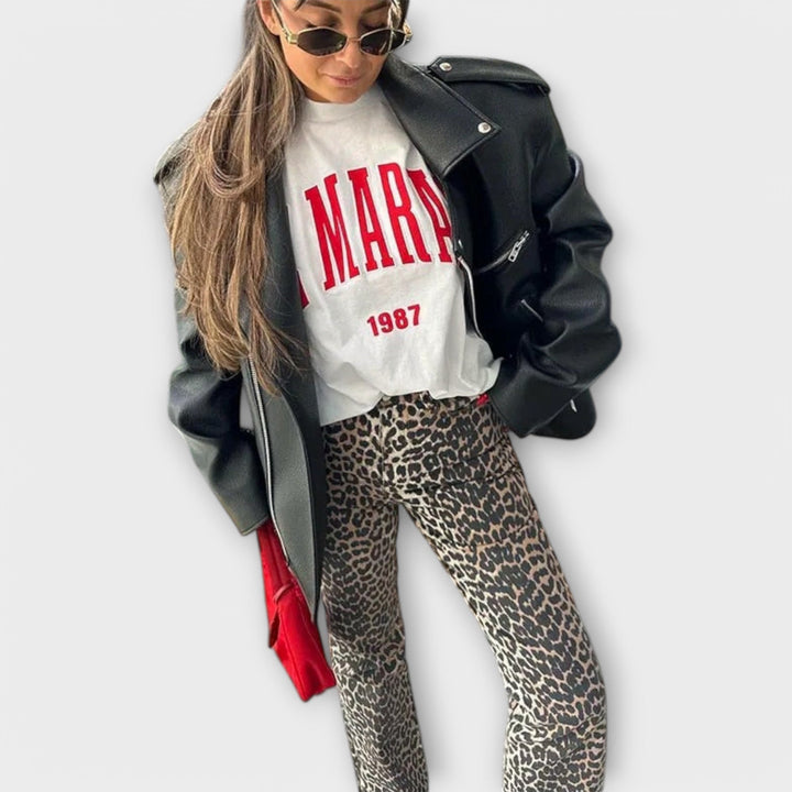 Chandra – vintage džíny s leopardím vzorem