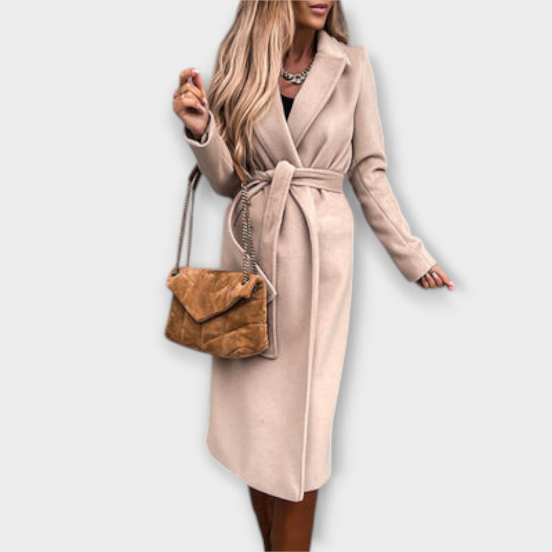 Eliza – Elegantní dlouhý kabát s páskem
