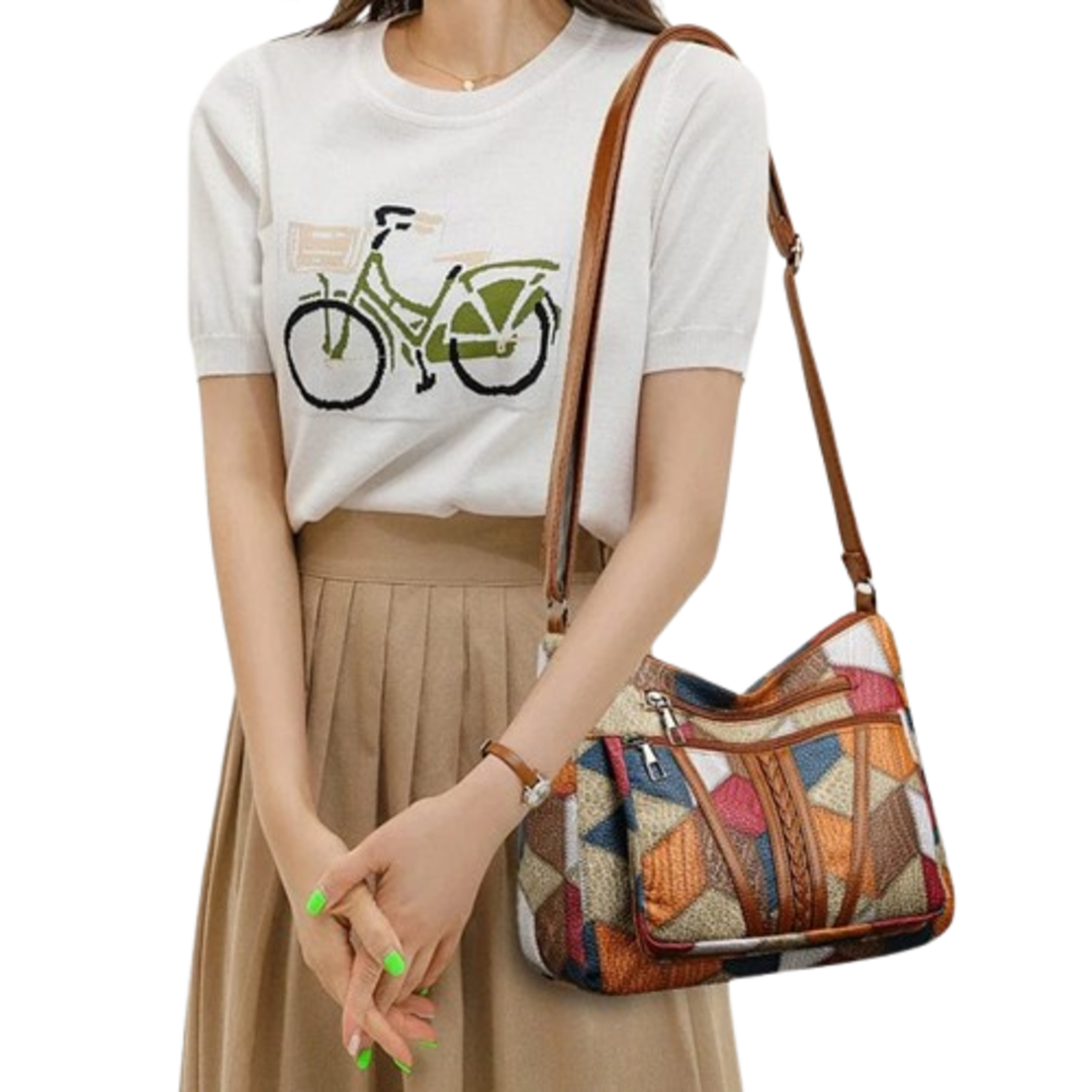 Mozaiková kožená taška