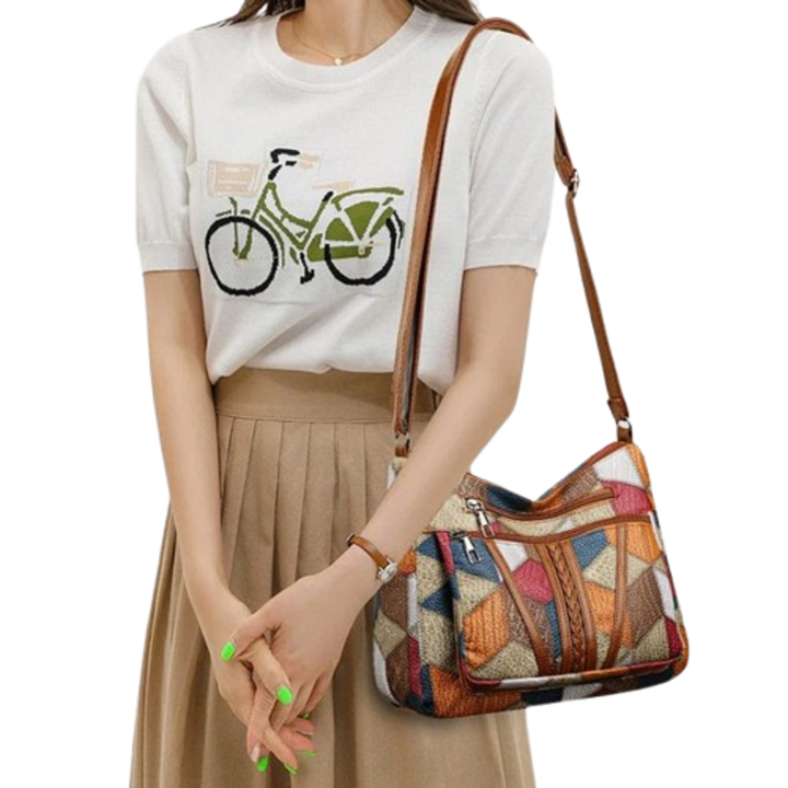 Mozaiková kožená taška