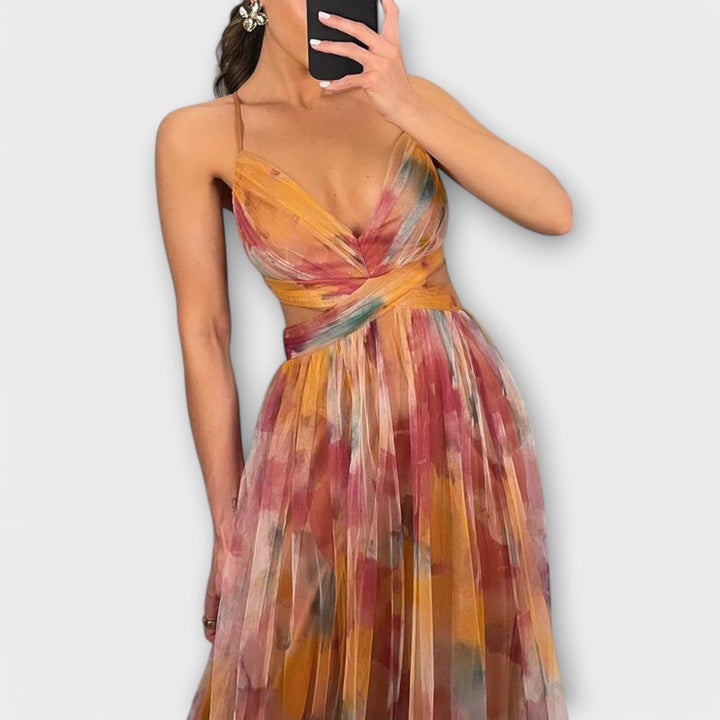 Annai Mesh maxi šaty – Elegantní a zdůrazňující postavu