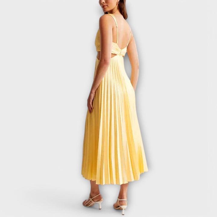 Elegantní midi plisované večerní šaty