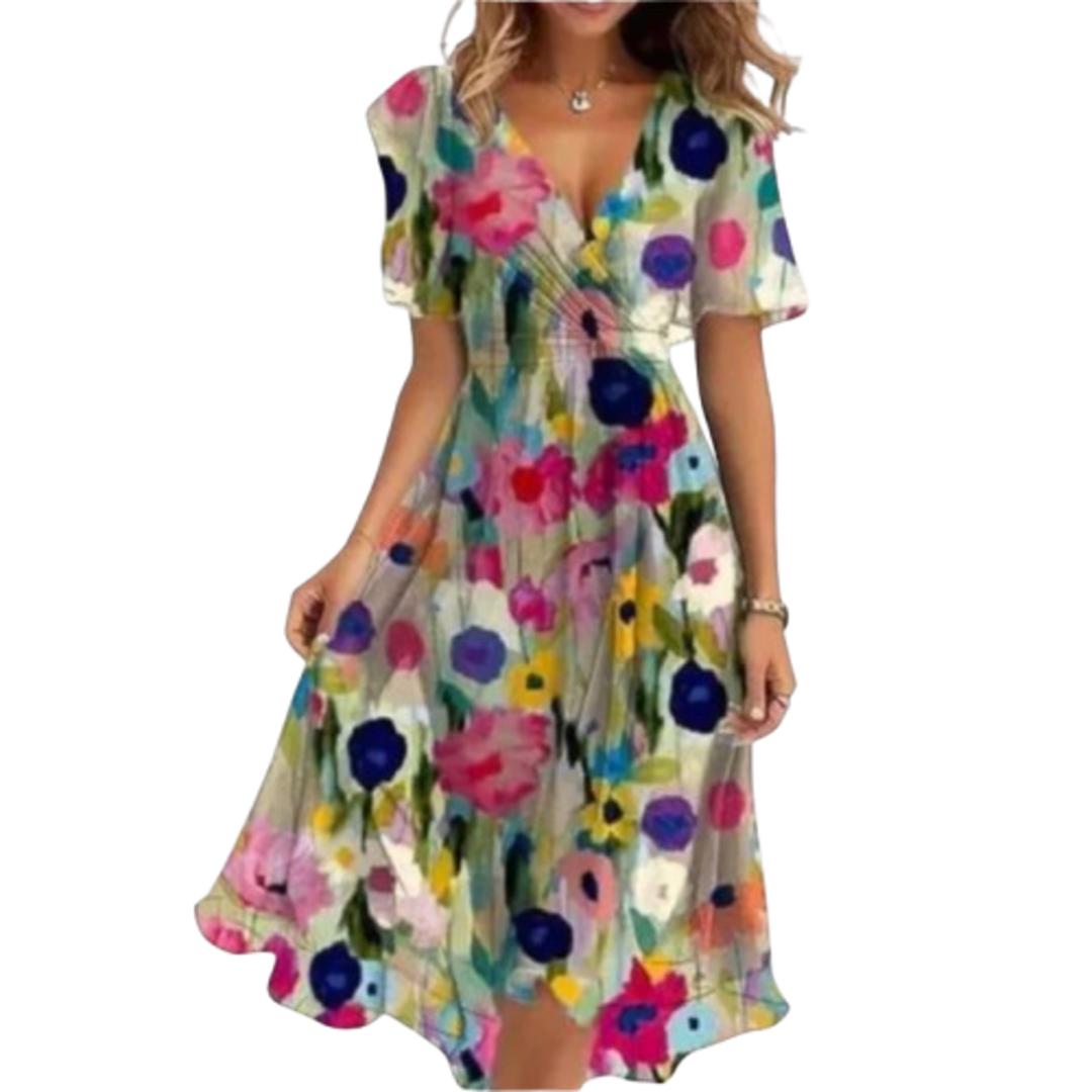 Annegret - Dámské šaty s výstřihem do V