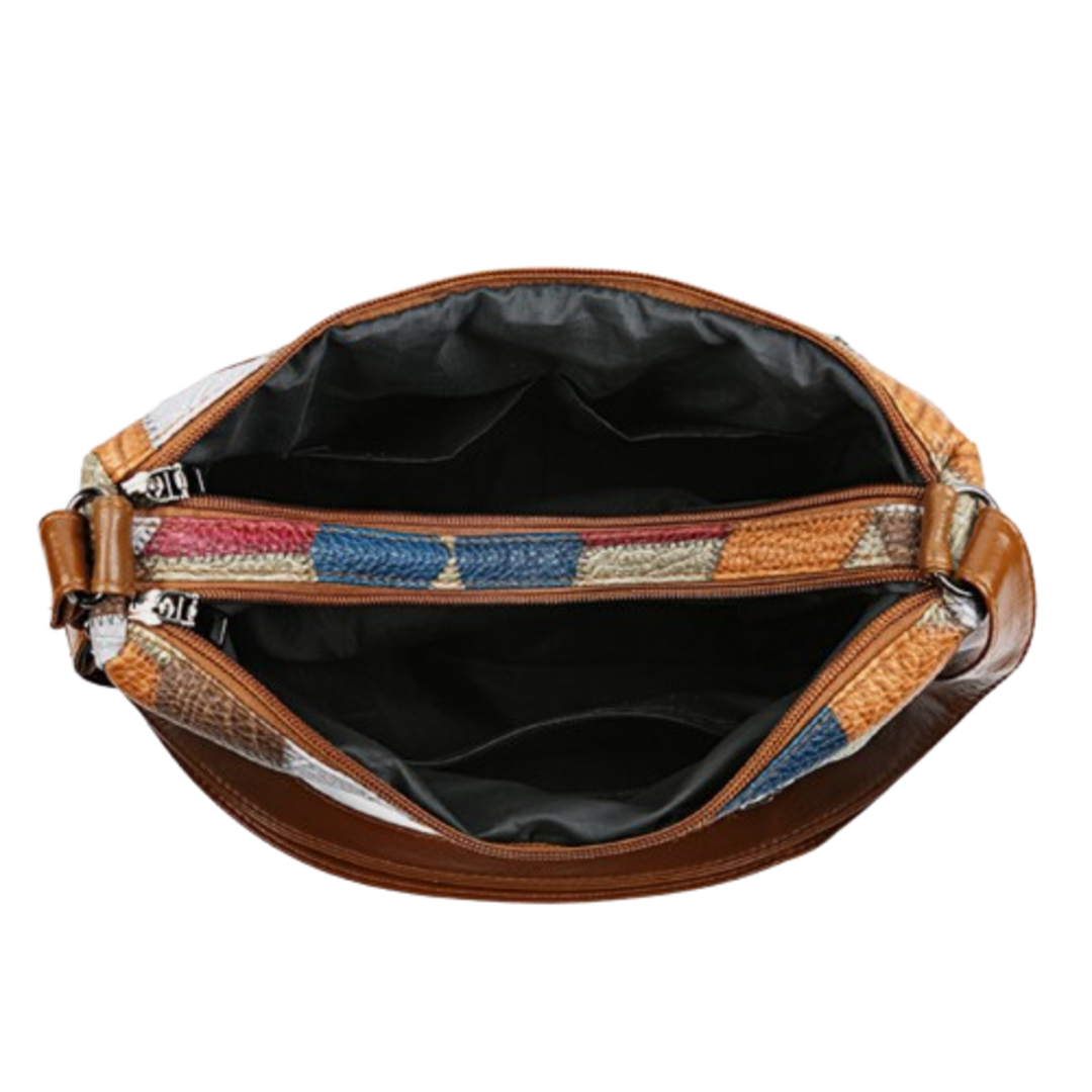 Mozaiková kožená taška