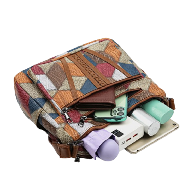 Mozaiková kožená taška