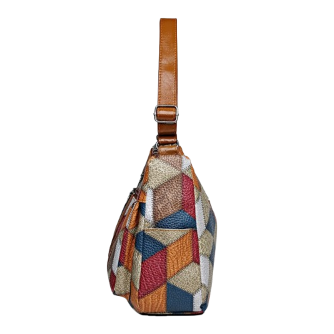 Mozaiková kožená taška